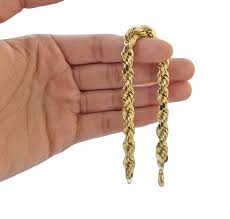 REAL 10k Gold Rope Chain Bracelet 7mm 8" Inch Lobster Clasp ...