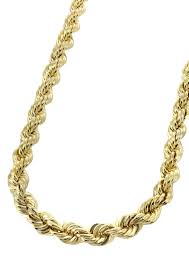Womens 14K Gold Chain - Solid Rope Chain