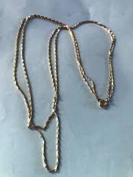 Vintage Double Strand Flat Barrel Like Goldtone Chain Link ...