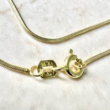 Italian 14 Karat Yellow Gold 20-Inch Snake Chain Necklace ...