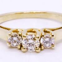 Magic Glo 14K Yellow Gold Diamond 3-Stone | Mercari