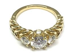 Engagement Ring -Three Stone Double Helix Diamond Engagement ...