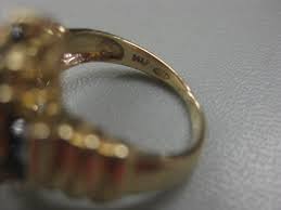 14K SOLID GOLD DIAMOND & SAPPHIRES RING SZ 5 | eBay