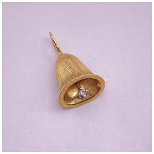 Diamond Accent Moving BELL Pendant or Charm 14K Two-Tone ...