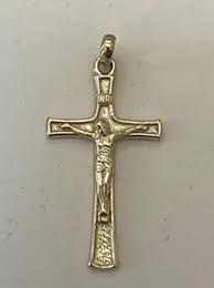 Amazon.com: 14k Gold CRUCIFIX Pendant 1.5" Long x .75" solid ...