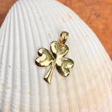 10KT Yellow Gold High Polished 3-Leaf Clover Pendant Charm – LSJ