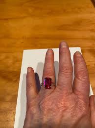 Vintage Sterling Silver Ruby Rectangular Ring