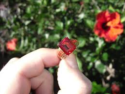 Vintage 9.30ct Ceylon Padparadscha Orange Sapphire 10k Gold ...