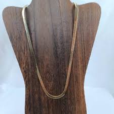 11 Inch Herringbone Necklace 14KGE Made in Italy - Etsy