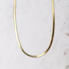 18" Gold Plated Herringbone Chain – Dandelion Jewelry