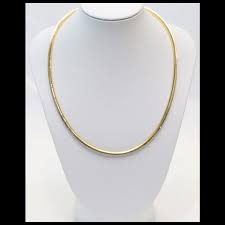 14k White & Yellow Gold Reversible Omega Choker Necklace ...