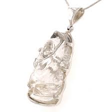 Starborn Carved Ganesh Quartz Pendant Necklace (22") Clear ...