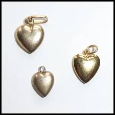 Set of 3 Heart Charms 10k-14k-18k Garnet Pearl. For Sale at ...