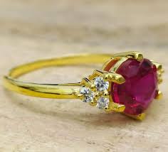 Handmade 3.00 Carat Ruby Ring: Gold Plated 925 Sterling ...