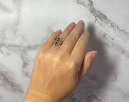 Blue Sapphire & Diamond Ring 14k Yellow Gold September Birth ...