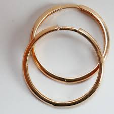 10k Rose Gold Hoop Earrings Jewelry 80s Vintage Solid Gold ...