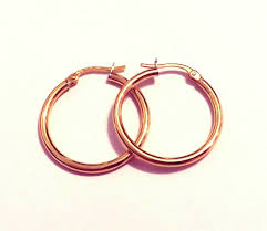 10k Solid Rose/yellow/white Gold(20mm Diameter)hoop Earrings ...