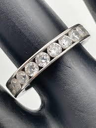 IBB 925 STERLING SILVER HALF ETERNITY CZ 3.8MM BAND RING ...