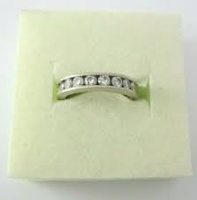 VERY NICE 14K WG MILGRAIN CHANNEL SET DIAMOND WEDDING BAND ...