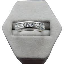Estate 14 kKarat Diamond Wedding Band. For Sale at Ruby Lane