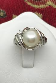 Ladies' 14K White Gold Cultered Pearl (8.5mm) Ring W ...