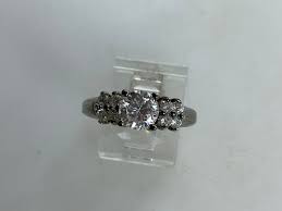 Vintage Ring Size 8.25 Sterling Silver 925 With Clear Stones ...