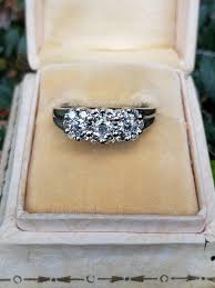 14k White Gold Diamond Cluster Ring: Flower Trilogy Style ...