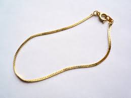 Delicate Vintage Gold Plated 7 Inch Bracelet, Flat 1.5mm ...
