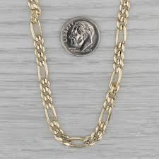 Figaro Chain Necklace 14k Yellow Gold 20" 4.7mm
