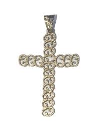 18K Solid Yellow Gold Simple & Traditional Cross With Large ...