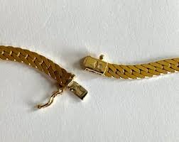 Vintage 9k Yellow Gold Herringbone Chain - 20 Inch Heavy ...