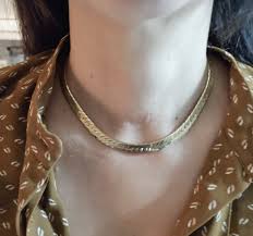 Authentic Estate Thick 16" Herringbone Necklace 100% 14k ...