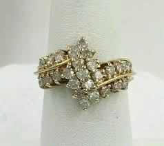 2Ct Lab-Created Diamond Cluster Engagement Band Ring 14K ...