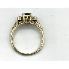 14k Yellow Gold and Diamond Ring Size 5 Engagement Style ...