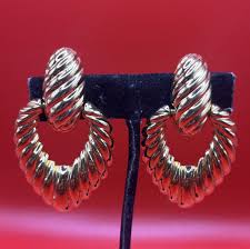 Vintage Joan Rivers Signed Gold Tone Door Knocker Clip ...