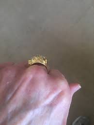 Antique Art Deco Gold Dome Women's Ring With Diamond ...