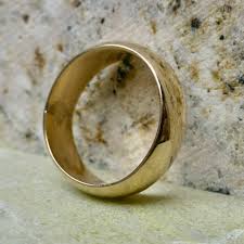 Size 7 1/4 Solid 10k Gold Retro JR Wood and Sons Heavy Dome ...