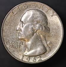 1962 WASHINGTON QUARTER 90% SILVER- FROM AN OLD COLLECTION ...