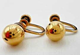 New England Sterling CT Earrings VNTG 12k Gold Filled Screw ...