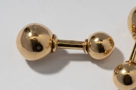 Lot - 14 Karat Yellow Gold Ball Cufflinks