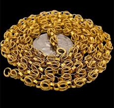 Vintage 18k Yellow Gold Hand-made Link Yazdi Chain Necklace ...