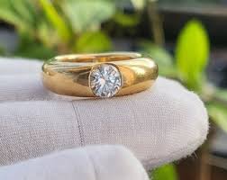 Solitaire Ring in 18k Solid Gold Ring Diamond Ring Pave Ring ...