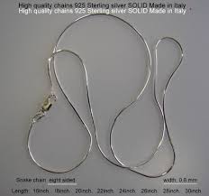 New EIGHT SIDED 925 Sterling Silver Snake Chains. Made in ...