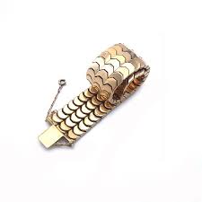 Retro 1950 wide Bracelet in 18kt rose Gold For Sale at 1stDibs