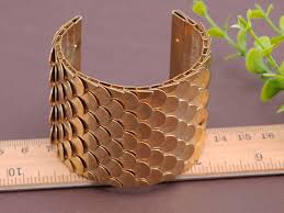 Egyptian Etched Textured Scales Scalloped Wrap Arm Cuff ...