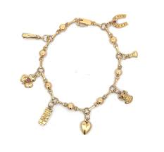 Vintage Charm Bracelet in 18K Yellow Gold - Etsy