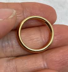 Antique 18K Yellow Gold Wedding Band Ring Size 7.5 Dated ...