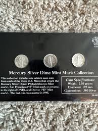MORGAN MINT COMPLETE MERCURY DIME MINT MARK COLLECTION 3 ...