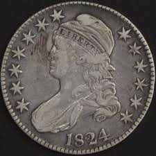 1824 Capped Bust Half Dollar Error XF Toned US Mint 50 Cent ...