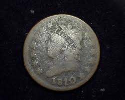 1810/9 Large Cent Classic Head Cent VG - US Coin ...